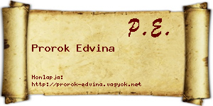Prorok Edvina névjegykártya